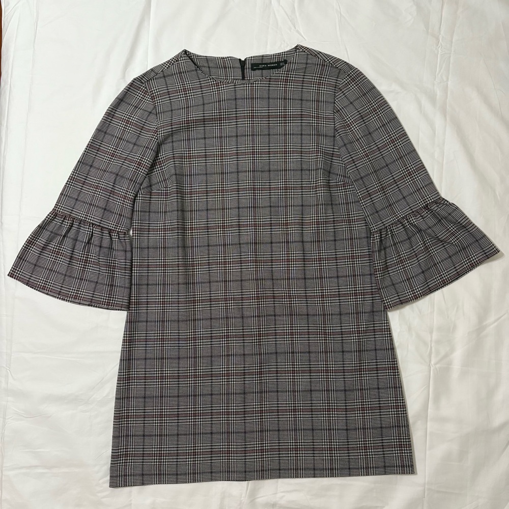 Zara Gray Plaid Dress